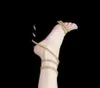 Сандалии Cleo Athestone Тонкие высокие каблуки сандалии хрустальные каблуки лодыжка намотана 95 -миллиметровая женская туфли для обуви роскошной дизайнер SAN5136550