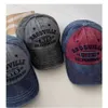 Bucket Hat American Alphabet nödställda ankabillkåpor, mångsidiga par, solvisir, stort huvud surround, litet ansikte, tvättat baseballmössa för kvinnor
