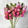 Decorative Flowers Knitted Fruit Flower Artificial Fake Bouquet Hand-woven Crochet Knitting Home Table Wedding Decoration Gift