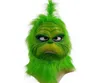 Nasıl Noel Yeşil Saçlı Grinch Cosplay Mask Lateks Cadılar Bayram