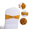 Chair Covers 2pcs/lot El Wedding Banquet Back Cover Decoration Free Bow Flower Fabric Elastic Strap