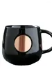 Becher Bronze Tasse Keramik Set Mark Kaffeewasser Gold Griff Handelektropliertes Geschenkbox