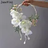 Fleurs de mariage Janevini 2024 Elegant Real Touch Bride Handhed Couronne Garland Bouquet avec perles Bridal Marrige Hand Flower