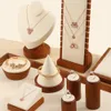 Yinbeini Wood Solid Beigedark Gris Gris Vertical Collier Affiche Pendre Pold Disqueur Bijoux Displays pour Shop Show