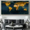 World Map Decorative Wall Art Picture Modern Posters and Prints Canvas Painting Cuadros Study Office Room Decoration Home Decor215H