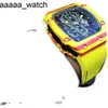 Richardmill Watch Wristwatch Luxury Designer Chao Carbon Fiber Men's Leisure Personlig automatisk mekanisk ihålig Fashio