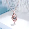 Correntes Projeção de cobre Po Colar de colar em forma de coração Rose Gold/Silver Pet Pingente Mulher