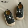 Sneaker baby neonate sneaker da ragazzo ragazza tela tela slip slips leopard kids kids first walker sola sola suola nere calzature casual nere calzature