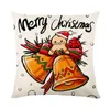 Oreiller joyeux noël couverture de décoration de Noël 45x45 cm Casecartoon Rendeer Santa Claus Princed Throw Linen Linen