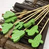 Couverts jetables 100pcs brochettes en bambou 12cm des stickers de fruits exquis buffet cupcakecocktail