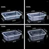 Take Out Containers 50PCS Plastic Disposable Food Black Thermal Insulation With Lid Fridge Storage Boxes