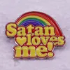 LGBT Rainbow Satan Enamel Pin Childhood Game Film Film Quotes Broche Badge Cute Anime Movies Games Hard Enamel Pins