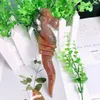 Dekorativa figurer 18,5 cm Natural Moss Agate Crystal Seahorse Scepter Carving Healing Fashion Halloween Home Decoration Gift 1PCS