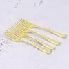 Disposable Flatware 4 Inches Mini Gold Plastic Forks Heavy Duty Fruit Dessert Cutlery Silverware Perfect For Weddings Parties