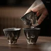 Tazze da tè in stile giapponese wabi-sabi lotus rima tazza da tè ruvido tè teastico tazza piccola singola