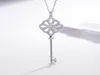 Collier chinois nœud sier plaqué de tempérament chaîne de pulls incrustée de modélisation de clé diamant clavicule pendentif Niche8851202