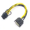 20 cm yüksek hızlı 15 pin SATA Erkek-8 Pin (6+2) PCI-E Güç Kaynağı Kablosu SATA kablosu 15 pimli ila 8 pin kablo