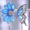 Blossom Pinellia Женская эмаль маленькие свежие серьги простые сладкие цветочные серьги бабочки