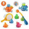 Toys da bagno 8pcs/12 pezzi giocattoli da bagno Giochi di pesca per bambini simpatici animali da bagno per animali da bagno per ragazzi regali di compleanno femminile 240413