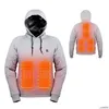 Heren Hoodies Sweatshirts Heren Outdoor Elektrische USB Verwarming Sweaters Men Winter Winter Warm Verwarmde Kleding Opladen Warmte Jacket Sportkleding DHN2S