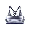 Stripe splipe di nuove donne spalla con spalline solide incrociate il bagno bikini multi corda