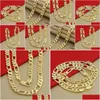 Anhänger Halsketten hochwertige Herren 8mm 24 60 cm Gold Halskette 24k gelbe Farbfarbe Figaro Kette für männlichen Luxusschmuck 230714 Drop deliv dhkwm