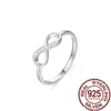 Cluster Rings CWWZircons Real 925 Sterling Silver Infinity Symbol CZ Ring Anillos For Women Love Promise Wedding Fine Party Jewelry Gift