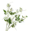 Dekoratif Çiçekler Sahte İpek Çiçek Dekorasyonu Clematis Şubesi Ev Düğün Dekoru İç Mekan Zarif İçin Yeşil Yapraklar
