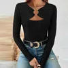 Women's Blouses Hollow Out Jacquard Autumn Ladies Slim Lace Embroidery Shirt Elegant All-Match Long Sleeve Black Base Shirts