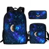 Rugzak Yikeluo Galaxy/Constellation Print Comfort Verstelbare schouderband Messenger Bag Student Tekstboek Potlood Kas