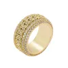 Ring Hip Hop Micro Set Set Zircon Rotation Cubain Ring Real Gold Electroplated Men's Trendy Ring 2024