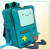 Adventure Time with Finn and Jake Backpack CN BMO Schoolbag Beemo Be More Cartoon Robot Highgrade PU Green7807127