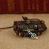 Charm Bracelets Trendy Alloy Niche Design Star Leather Braided Bracelet Hand Rope Men Gypsy Hippie