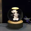 Estatuetas decorativas 3D escultura de laser luminosa bola de cristal golfinho quarto baleia quente ornamentos de luz quente de aniversário presentes artesanais