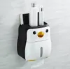 Cute Penguin Paper Container Toilet Paper Holder Wall Mounted Tissue Box Shelf27146846799497