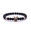 Braccialetti di pietra vulcanica con perline Amanti amanti fatti a mano Matte Crown Yoga Buddha perline di pietre naturali Bracciale per uomini donne gioielli Dht5q