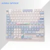 Accessoires 129 toetsen PBT KeyCap Cherry Profile voor MX Switch Minimalism Blauw Wit Ocean Dye Sublimation Desktop Mechanische toetsenbord KeyCaps