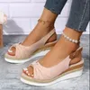 Women Sandals Wedges Fashion Fashion Fashion Peep Toe Comfort Cuci leggeri con tacchi alti resistenti alle donne sandali di matrimonio 240401