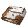 Blankets Cow Hide Brown & White Throw Blanket For Sofa Flannels