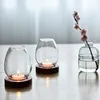 Kaarsenhouders transparante glazen houder Chinees ornament Romantisch licht diner Zen Retro Home winddichte hoes