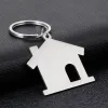 Anneaux en gros 10pcs / lot Maison vierge Keychain en acier inoxydable en acier pour le bricolage de logo personnalisé couple