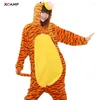 Abbigliamento per la casa xcamp inverno donne adulte animali flanella tigre pigiama abbigliamento notturno da notte carino