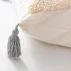 Kussen 45x45cm Cover Cotton Tassel Pillowcase Getuft Beige Decoratieve modieuze worp voor Sofa Bed Home Decor