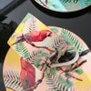 Koppar tefat premium utsökt kaffekopp set macaw ben porslin engelska eftermiddag tea party mugg hem dekoration dricka presentförpackning