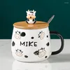 Mokken grote capaciteit cartoon keramische beker schattige koe mok creatieve kantoor koffiemelk voor thuis