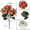 Dekorativa blommor 2st Peony Artificial Retro Rose Floral Arrangemang för hembordsdekoration bröllop brud bukett som håller falsk blomma