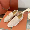 Vacation Summer Walk Charms Suede women's Loafers Moccasins Genuine leather Unisex Luxury Designer flats Fashion Dress shoe Slip on Casual shoes factory footwear