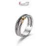 Pierścienie Dy pokręcone dwukolorowe pierścień krzyżowy Kobiety moda platyna platana czarna tajska sier hot sprzedaż biżuterii 8620304