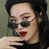 Sunglasses Retro Metal Small Square Glasses Women Men Silver Black Narrow Frame Simple Versatile Fashion Accessories