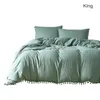 Bettwäsche Sets 3pcs/Set klassisches Set grau gelb blaues Bett Bettwäsche -Duvet -Abdeckblatt Cove mit Kissencaser